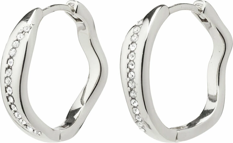 Pilgrim FREEDOM Crystal Hoop Earrings Silver-plated
