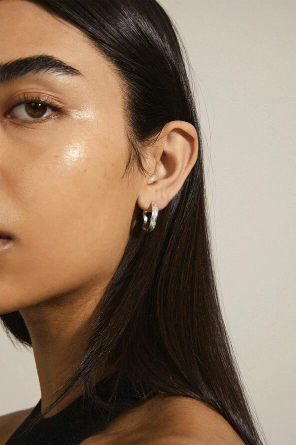 Pilgrim FREEDOM Crystal Hoop Earrings Silver-plated - Billede 2