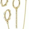 Pilgrim LEA Asymmetrical Crystal Earrings 4-in-1 Set Gold-plated