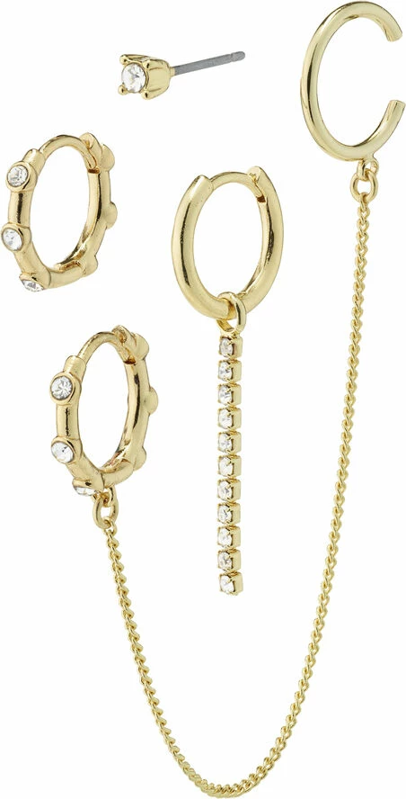 Pilgrim LEA Asymmetrical Crystal Earrings 4-in-1 Set Gold-plated 1 Pilgrim LEA Asymmetrical Crystal Earrings 4-in-1 Set Gold-plated