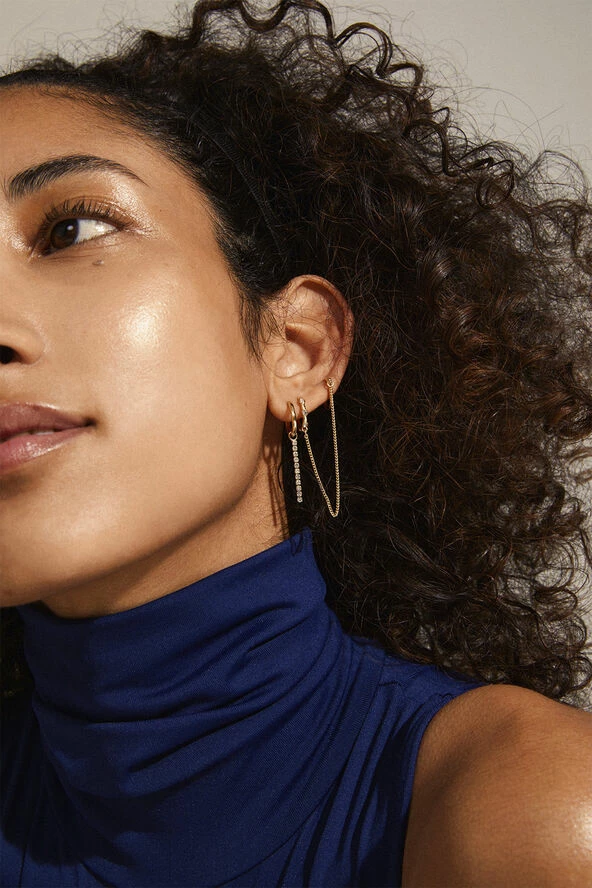 Pilgrim LEA Asymmetrical Crystal Earrings 4-in-1 Set Gold-plated 2 Pilgrim LEA Asymmetrical Crystal Earrings 4-in-1 Set Gold-plated - Billede 2
