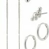 Pilgrim SIV Earrings 4-in-1 Set Silver-plated