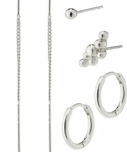 Pilgrim SIV Earrings 4-in-1 Set Silver-plated
