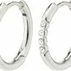 Pilgrim TRUDY Small Crystal Hoop Earrings Silver-plated