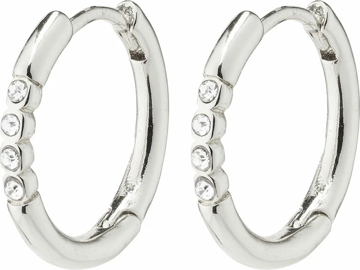 Pilgrim TRUDY Small Crystal Hoop Earrings Silver-plated