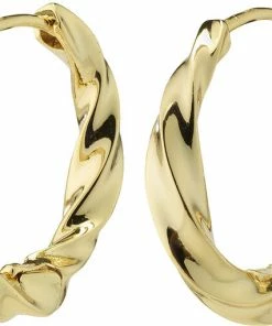 Pilgrim TAFFY Recycled Large Swirl Hoop Earrings Gold-plated