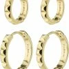 Pilgrim TRISHA Pyramid Shape Hoop Earrings 2-in-1 Set Gold-plated