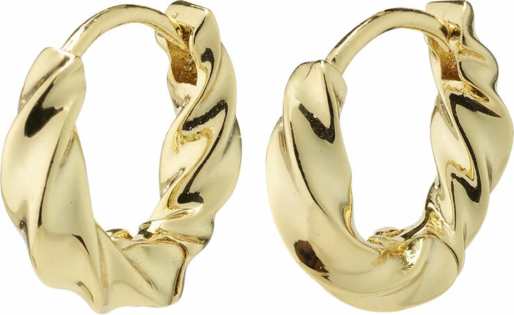 Pilgrim TAFFY Recycled Small Swirl Hoop Earrings Gold-plated