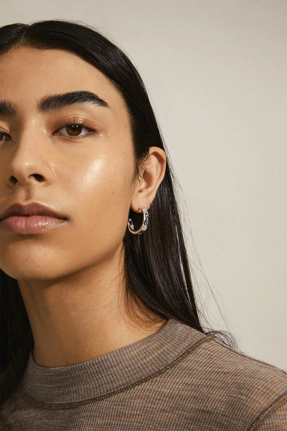 Pilgrim HOPE Recycled Half Hoop Earrings Silver-plated - Billede 2