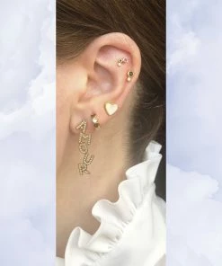 The Earring Shop Duo Stud Gold