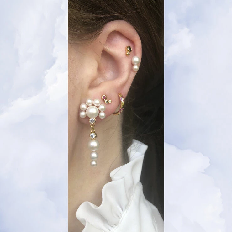 The Earring Shop Sunrise Stud Gold - Billede 2