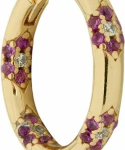 The Earring Shop Fauna Huggie Ruby Gold