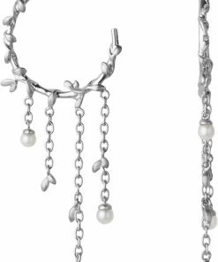 BYBIEHL Jungle Ivy Pearl Hoops - Silver