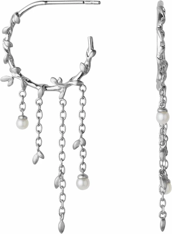BYBIEHL Jungle Ivy Pearl Hoops - Silver 1 BYBIEHL Jungle Ivy Pearl Hoops - Silver