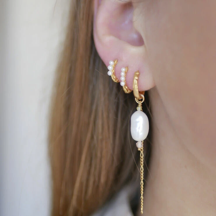 ENAMEL Copenhagen Hoops, Paula Pearl, 10 Mm Pearl - Billede 2
