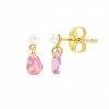 Hultquist Small Pink Raindrop &oslash;reringe Guld
