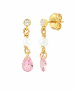 Hultquist Pink Pearl Raindrop &oslash;reringe Guld