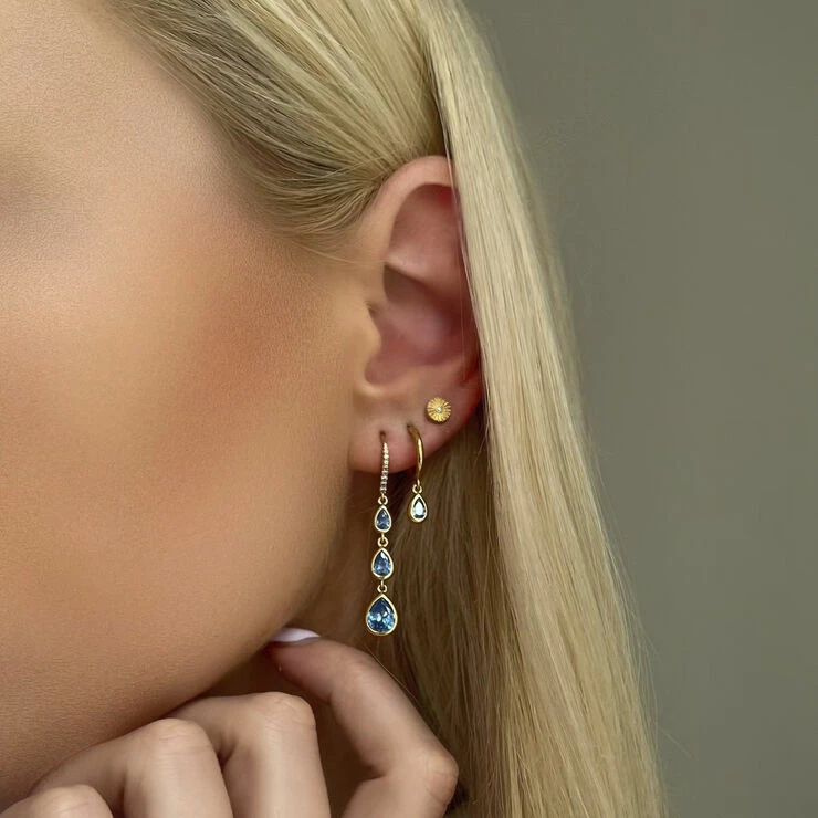 With Love Darling Water Drop Earrings Brass - Billede 2