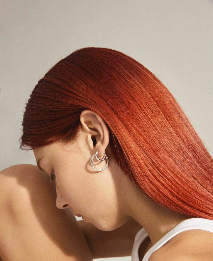 Pilgrim BLOSSOM Recycled Hoop øreringe 2-i-1 Sæt Sølvbelagt - Billede 3