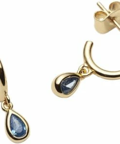 With Love Darling Water Drop Gold Hoops Earring Brass