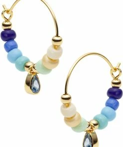 With Love Darling Waterdrop Hoop Brass