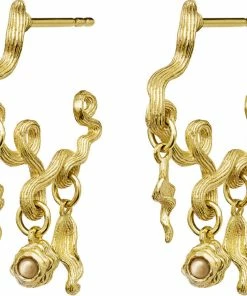 Maanesten Rayon Earrings Sterling Silver (925) Gold Plated