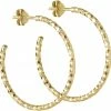 ENAMEL Copenhagen Hoops, Diamond Cut Large 925s/Gp