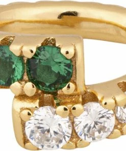 The Earring Shop Elisa Cuff Emerald/White Gold