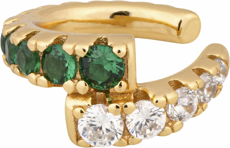 The Earring Shop Elisa Cuff Emerald/White Gold
